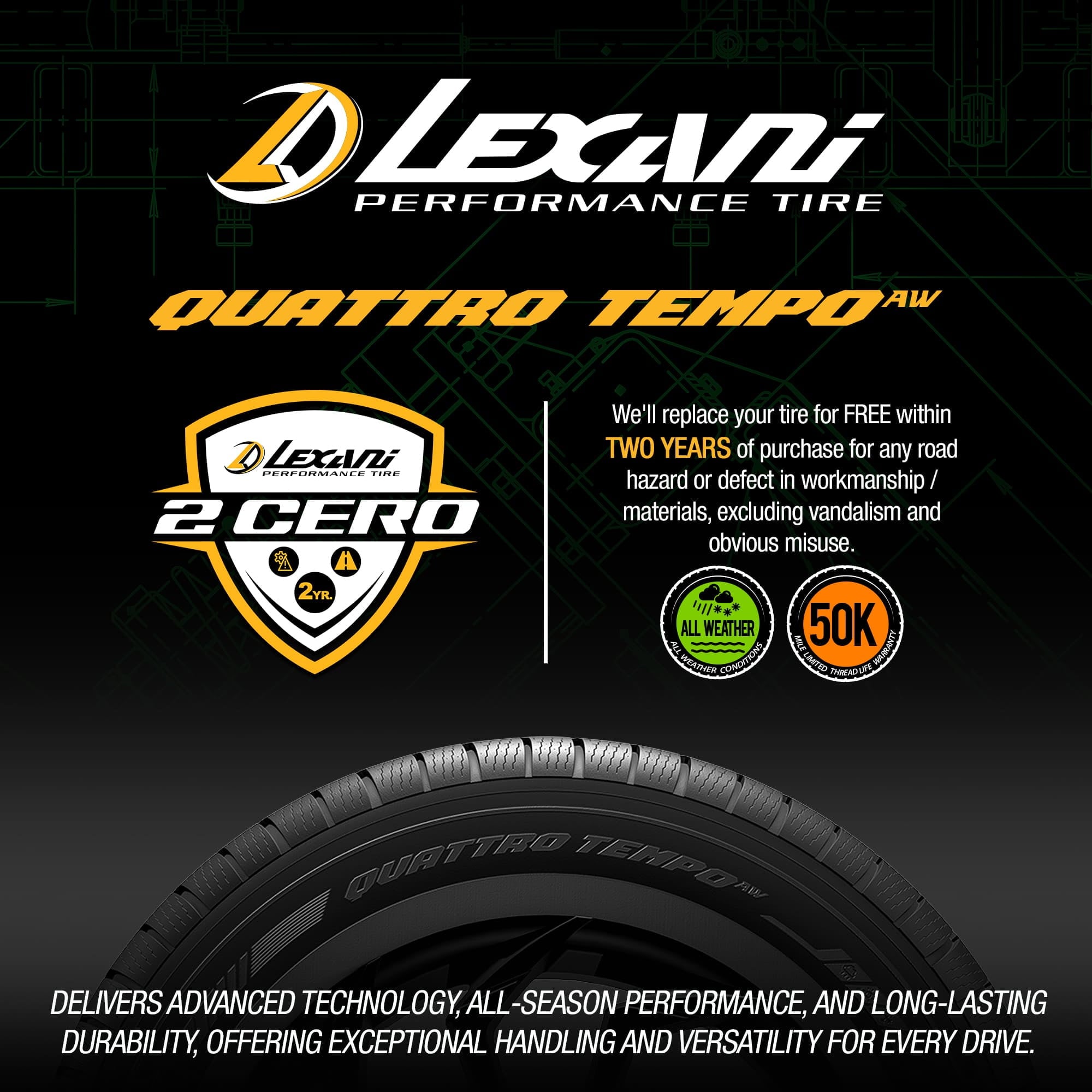 Lexani Quattro Tempo Tour AW All Weather 245/55R19 103H Passenger Tire