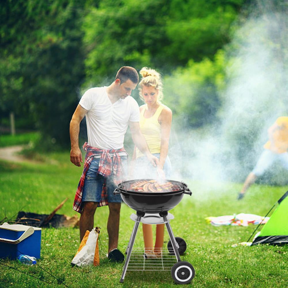 Ktaxon Portable Steel Charcoal Grill BBQ Grill Spherical Design Black