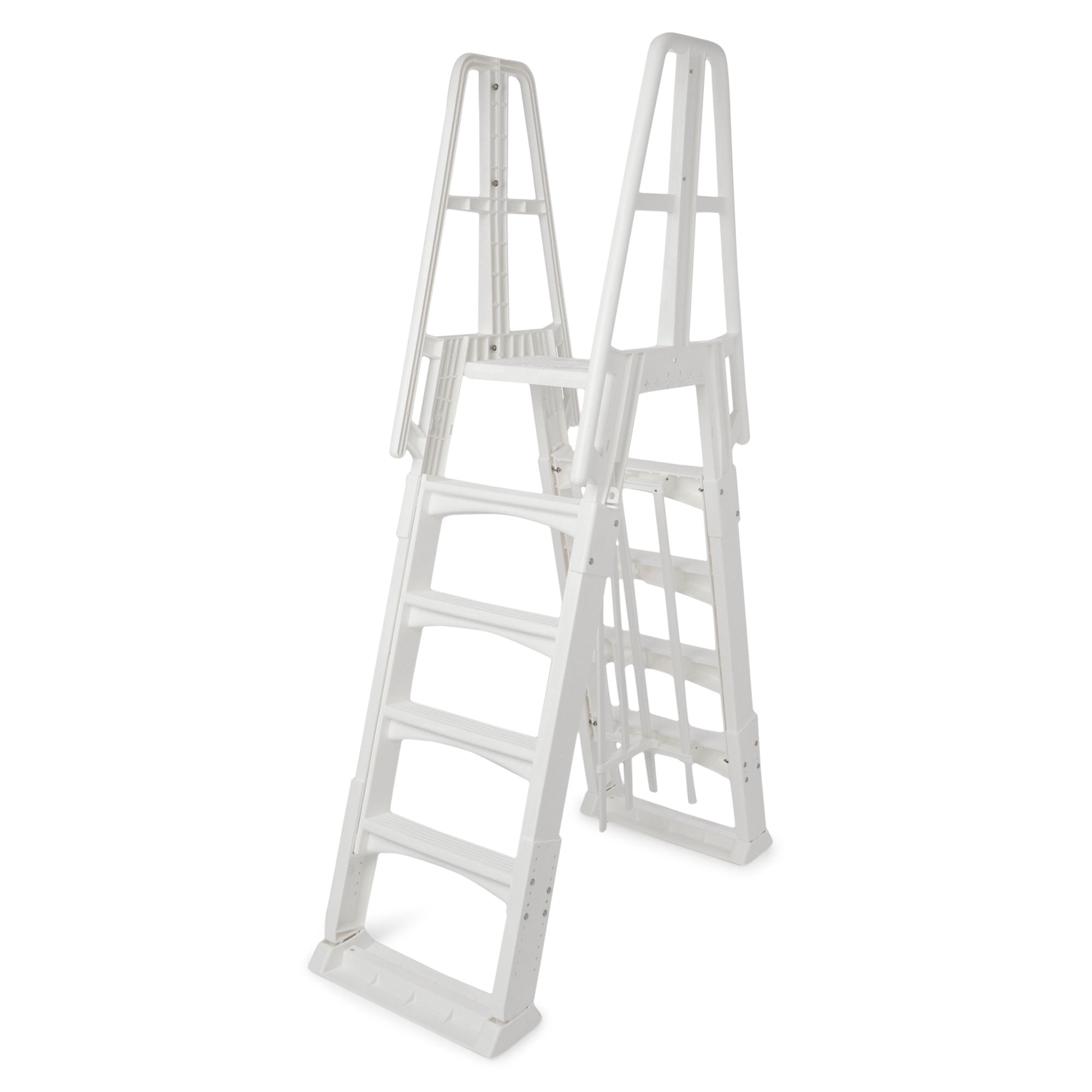 Vinyl Works Canada SLAW Slide Lock A Frame Above Ground Pool Ladder, White