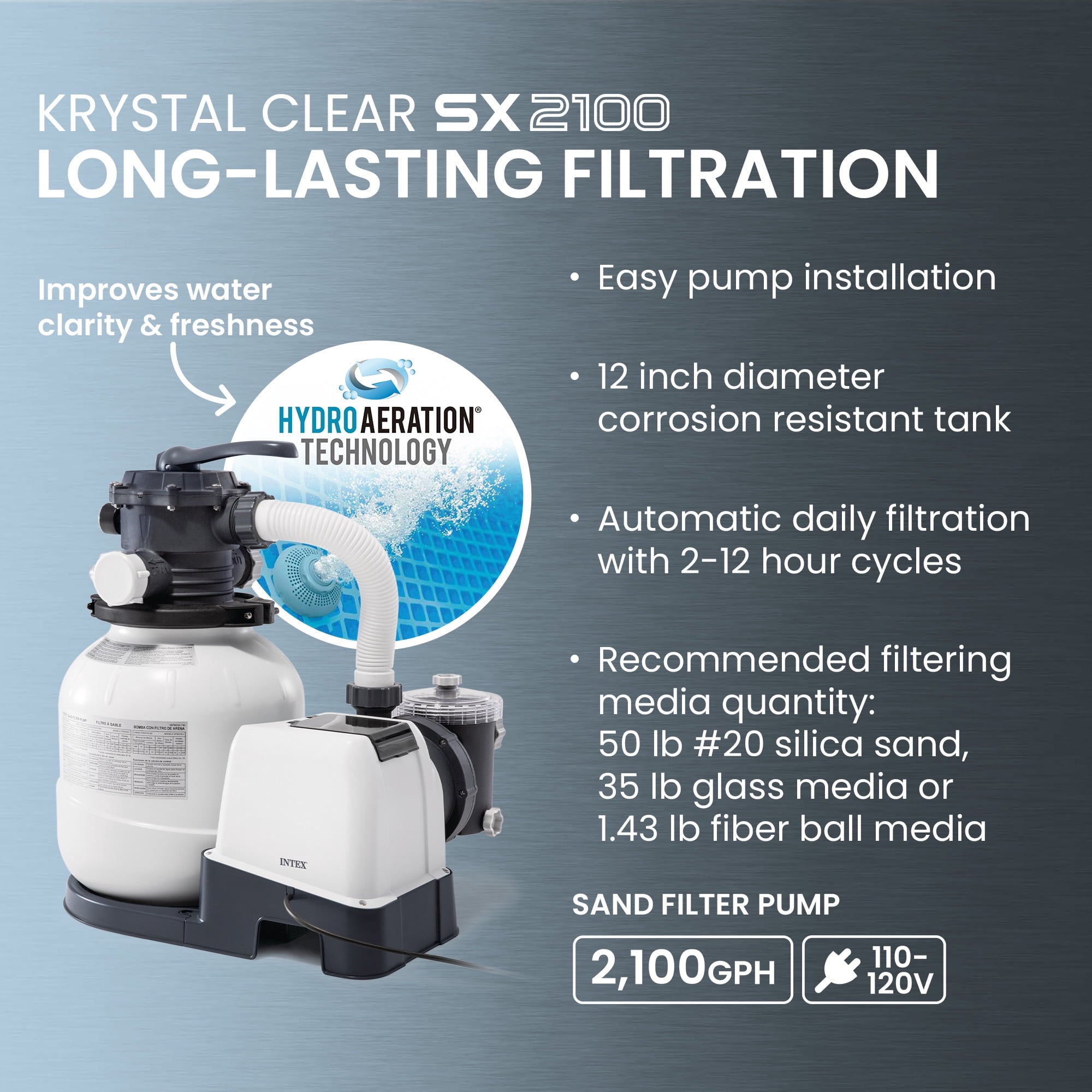 INTEX 24ft x 52in Ultra XTR Above Ground Swimming Pool, Sand Filter Pump, & Automatic Vacuum Cleaner